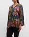 Johnny Was Plus Delfino V Neck Kimono Sleeve Tee Floral Blue Top Shirt Flower New