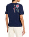 Johnny Was Ishani Navy Blue Night Tee Short Floral Embroidered Cotton Shirt Top NEW