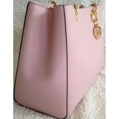 Michael Kors Cynthia Satchel Medium Handbag Pale Pink Shoulder Bag Purse New