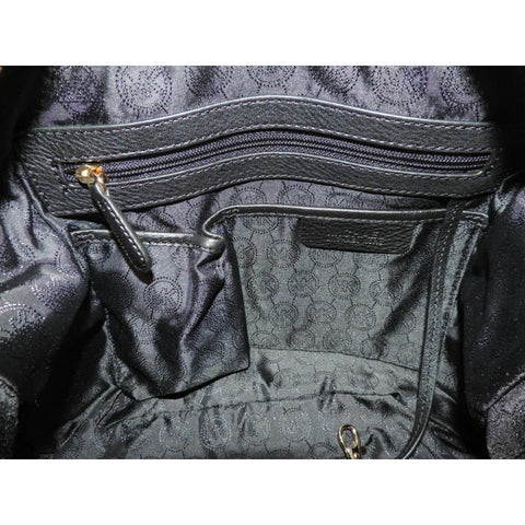 Michael Kors Bedford Belted Medium Leather Satchel Black Shoulder Bag Purse New