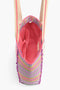 America & Beyond Rosebloom Butterfly Beaded Zip Tote Bag Handbag Pink Cream NEW