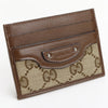Gucci The Hacker Project Gucci x Balenciaga Card Case GG Leather Brown Wallet New