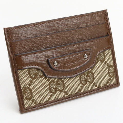 Gucci The Hacker Project Gucci x Balenciaga Card Case GG Leather Brown Wallet New