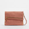 Hammitt VIP Medium Zippered Leather Pink Sands Crossbody Clutch Handbag Bag New