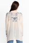 Johnny Was Alessa Tunic Long Sleeves Top Shirt Floral Embroidery Shell White New