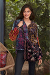 Johnny Was Joanna Velvet Embroidery Flowers Black Shoulder Tote Bag Handbag NEW