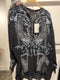 Johnny Was Alessa Tunic Long Sleeves Top Shirt Blue Floral Embroidery Black New