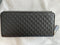 Gucci Signature Micro GG Black Fold Wallet Leather Purse Italy Zip Card Case NEW