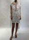 Johnny Was Lemona Dress Floral Embroidery Linen Natural Button Front Flowers New