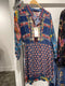 Johnny Was Vember Burnout Gweneth Dress Flowers Velvet Floral Blue New