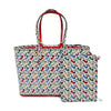 Christian Louboutin Cabata Small Leather Multicolor Red Tote Bag Pouch Italy NEW