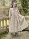 Magnolia Pearl Dress 774 Block Print Watson Cotton Dress Enchant Floral Gray NEW