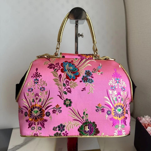 Irregular Choice Disney Mulan Let Dreams Blossom Bag Gold Pink Handbag Purse NEW