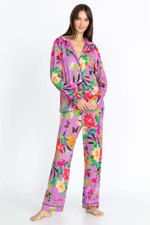 Johnny Was Goza Floral Cap Sleeve Sleep Dress Flower Butterfly Home Pink Large NEW