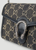 Gucci Dionysus GG Mini Shoulder Bag Black Denim Crossbody Handbag Italy New