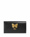 Gucci Black Butterfy Gold Marmont GG Foldover Snap Wallet Italy Box Leather NEW