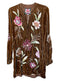 Johnny Was Pants Meriah Stretch Velvet Leggings Floral Embroidery Black Pant New