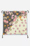 Johnny Was Kopari Flowers Silk Scarf Large Floral Pink White Grey Tassels Scarves NEW