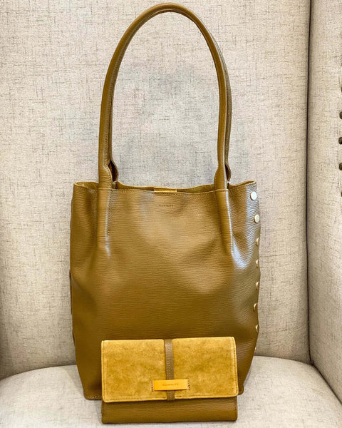 Hammitt Oliver Tan Golden Valley Handbag Bag Brushed Gold Medium Brown Tan NEW