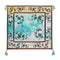 Johnny Was Emillia Silk Scarf Blue Flowers Square Large Beige Scarves Floral Tassels NEW