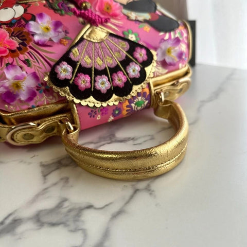 Irregular Choice Disney Mulan Let Dreams Blossom Bag Gold Pink Handbag Purse NEW
