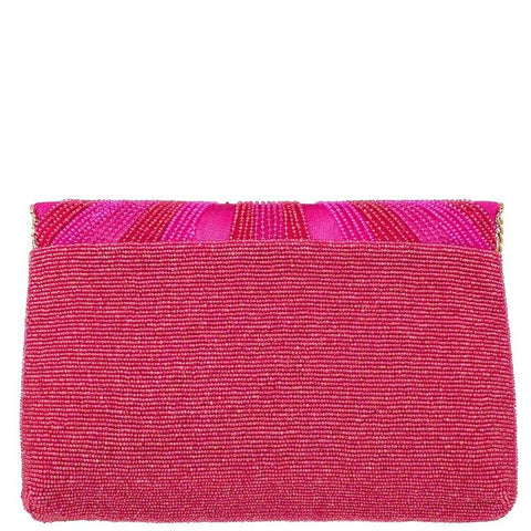 Mary Frances Smooch Crossbody Clutch Handbag Red Lips Beaded Pink Bag New