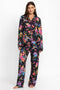 Johnny Was Sognatore Neros Long Sleeve PJ Set Floral Lounge Pajama Black New