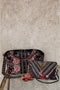 Johnny Was Joanna Velvet Embroidery Flowers Black Shoulder Tote Bag Handbag NEW