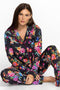 Johnny Was Sognatore Neros Long Sleeve PJ Set Floral Lounge Pajama Black New