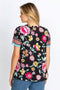 Johnny Was Lookout Favorite Swing Tee Shirt Crew Neck Blouse Floral Black Top NEW