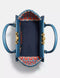 Coach Troupe Tote Weaving Bag Leather Magnetic Zip Blue Lake Handbag Purse NEW