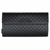 Gucci Signature Micro GG Black Fold Wallet Leather Purse Italy Zip Card Case NEW