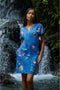 Johnny Was Jessi Button Front Linen Dress Floral Embroidery Flowers Blue New