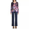 Johnny Was Janie Favorite Valeria Long Floral Special Tee Purple Top Shirt NEW