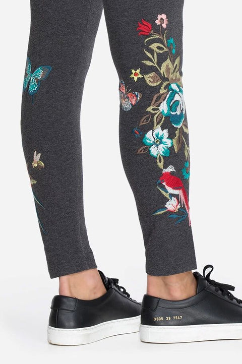 Johnny Was Gen French Terry Pullover Floral Embroidered Top Sweatshirt Black New