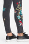 Johnny Was Gen French Terry Pullover Floral Embroidered Top Sweatshirt Black New