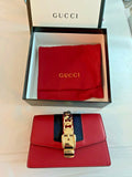 Gucci Red Leather Small Mini Gold Chain Handbag Bag Sylvie Super Web Italy NEW