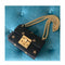 Gucci Black Bee Gold Star Padlock Italy Top Handle Small Leather Handbag Bag New