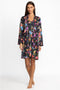 Johnny Was Sognatore Neros Long Sleeve PJ Set Floral Lounge Pajama Black New