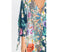 Johnny Was Sunrise Surf Swim Resort Cover Up Long Dress V Neck Flower Blue NEW