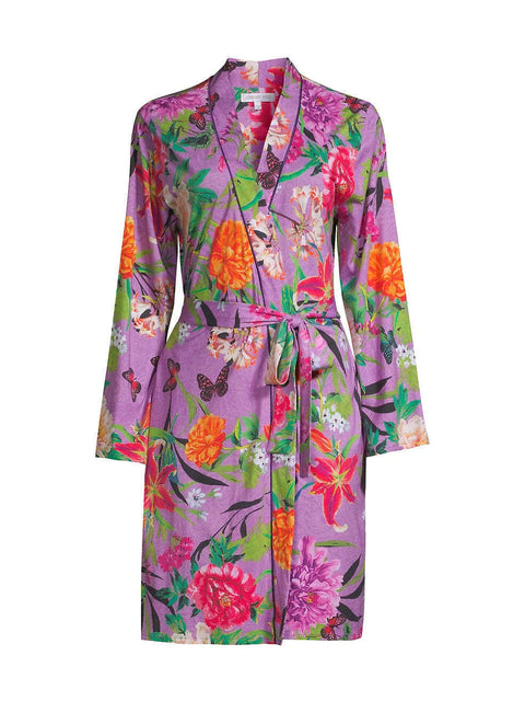 JOHNNY WAS LOUNG 2 PIECE LONG SLEEVE PANT PURPLE GOZA LONG PJ SET NEW MEDIUM