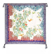 Johnny Was Lace Scarf Silk Square Large Green Flowers Blue Tassels Scarves New