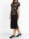 Johnny Was Osaka Relaxed Knit Dress Cotton Floral Embroidery Stripe Black M NEW