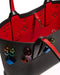 Christian Louboutin Cabata Mini Spike Leather Tote Bag Black Red Handbag NEW