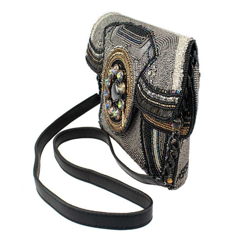 Mary Frances Busy Signal Crossbody Clutch Rotary Phone Handbag Beaded Bag New