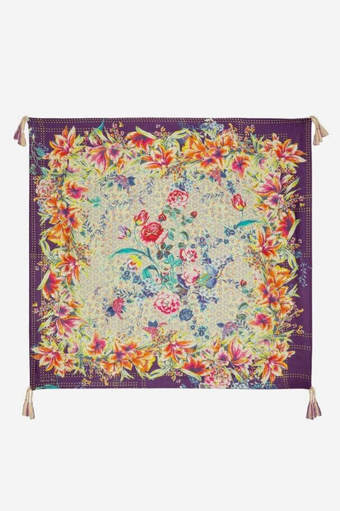Johnny Was Topiary Puff Sleeve Floral Pink Violet Shirt Top Flower Knit Tee New