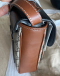 Gucci Tri Color GG Supreme Canvas and Leather Medium Padlock Shoulder Bag NEW Brown Black
