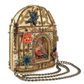 Mary Frances Don't Be Cagey Crossbody Birdcage Handbag Beaded Flowers Bag New