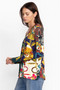 Johnny Was Kimbra Favorite Long Sleeve Shirt V Neck Swing Tee Floral Top NEW