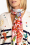 Johnny Was Tango Scarf Flowers Silk Square Large Floral Red Scarves New